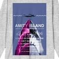 thumbnail image 2 of Jaws Amity Island Care Instructions Crew Neck Long Sleeve Athletic Heather Men's Tee, 2 of 3