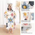 thumbnail image 3 of FORMRS Wearable Blanket Hoodie with Sleeves for Kids Cozy Flannel Sweatshirt, Beige Retro Flower, 3 of 7
