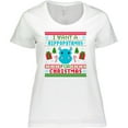 thumbnail image 3 of Inktastic I Want a Hippopotamus for Christmas Pixelated Ugly Sweater Women's Plus Size T-Shirt, 3 of 5
