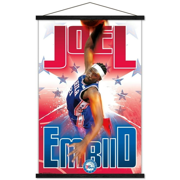 Joel Embiid Philadelphia 76ers 35'' x 24'' Framed Player Poster