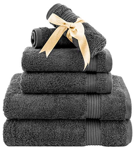 Fluffy a Details about   Hammam Linen 100% Cotton 27x54 4 Piece Set Bath Towels Cool Grey Soft 