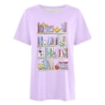 thumbnail image 4 of Trendfront Womens Bookshelf Graphic T Shirts Oversize Drop Shoulder Crewneck Short Sleeve Loose Fit Tops Trendy Tee Pullover Everyday Outfits, 4 of 5