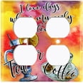 thumbnail image 3 of Metal Light Switch Plate Cover Tea or Coffee Problems Pink Yellow COF018, 3 of 13