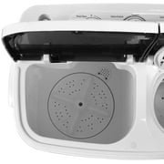 HomGarden 13lbs 2 in1 Compact Top-Load Washing Machine, Mini Twin Tub W/Wash & Spin Dry Cycle, White
