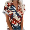 thumbnail image 2 of Fiudx Ofertas Flash Del Día Blusas de Manga Corta Estampadas con Flores y Plantas Cómodas Informales Regulares para Mujer a La Moda, 2 of 5