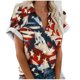 thumbnail image 2 of Fiudx Ofertas Flash Del Día Blusas de Manga Corta Estampadas con Flores y Plantas Cómodas Informales Regulares para Mujer a La Moda, 2 of 5