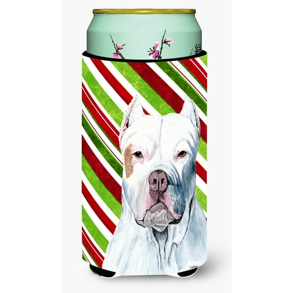 Pit Bull Candy Cane Holiday Christmas Tall Boy Hugger
