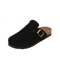 thumbnail image 1 of Zapatos De zuecos De corcho para Mujer, zapatillas planas con punta cerrada y suela gruesa para Mujer, zapatillas planas informales para exteriores para Mujer, Zapatos De Mujer tzw,Negro,38, 1 of 7