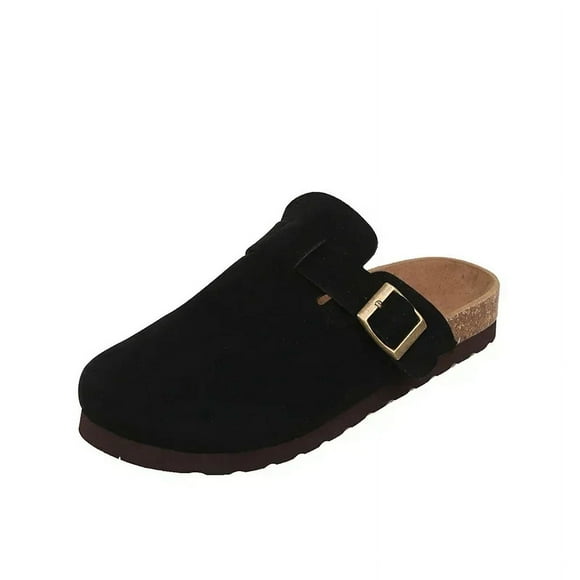 Women‘s Cork Clogs Shoes Flat Closed Toe Thick Soled Slippers for Women Outdoor Casual Women‘s Flat Slippers Zapatos De Mujer tzw
