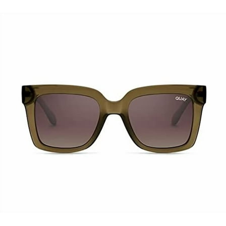 Quay Australia Icy Sunglasses Green Brown Polarized Oversized Glasses