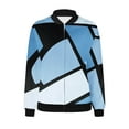 thumbnail image 5 of PNTUTB Women's Fashion Asymmetrical Print Zipper Pocket Hoodless Long Sleeve Casual Jacket&Flash Picks, 5 of 6
