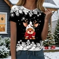 thumbnail image 4 of Duqingm Merry Christmas Shirt Christmas Shirts for Women 2025 Plus Size Funny Snowman Graphic Buffalo Plaid Xmas T-Shirts Holiday Tee Tops Black,L, 4 of 7