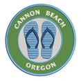 thumbnail image 1 of Cannon Beach, Oregon 3.5 Inch Iron Or Sew On Embroidered Fabric Badge Patch Ocean Beach, Salt Life Iconic Series, 1 of 2