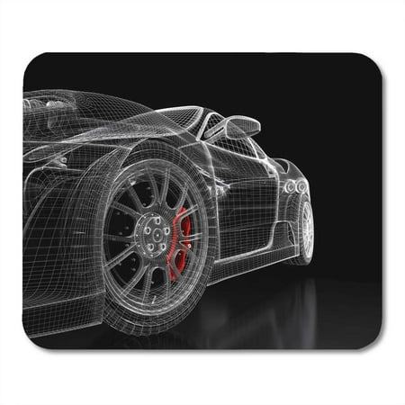 KDAGR Render Car Vehicle 3D Blueprint Mesh Model Red Brake Mousepad Mouse Pad Mouse Mat 9x10