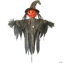 Sunstar Jack-O-Lantern Scarecrow Light-Up Hanging Halloween Decoration -