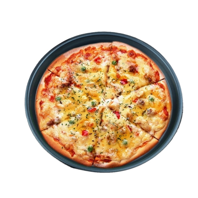Bandeja para pizza antiadherente redonda de 12 pulgadas para hornear (negra)