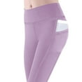 thumbnail image 6 of Vekome Leggings for Girl with Pockets High Waisted Yoga Pants Seamless Solid Lightweight Running Tights Purple 12T, 6 of 7