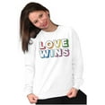 thumbnail image 4 of Inspirational Love Wins Rainbow Sweatshirt for Men or Women Brisco Brands M, 4 of 6