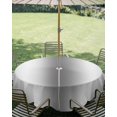 thumbnail image 2 of Outdoor Tablecloth with Umbrella Hole, Grey White Spillproof Waterproof Outdoor Table Cover, Gray Farmhouse Modern Rustic Patio Tablecloths for Party/Garden/Picnic, Round 60 inch, 2 of 9