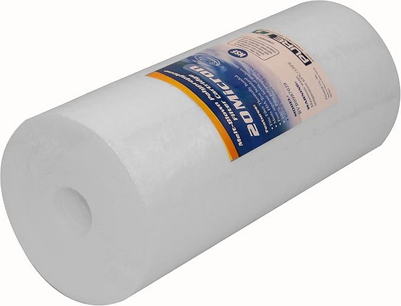PureT BVB0987020 10x4.5" Water Sediment Filter - NSF Certified - Spun Poly Filter Removes Sediment and Other Organic Debris (20 u Micron Rated)