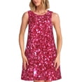 thumbnail image 1 of Fotbe Pink Glitter Vestido de Verano sin Mangas para Mujer – Vestido Midi Línea A, Estilo Camiseta Floral, Vestido Playero Casual y Fluido, 1 of 7