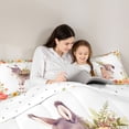 thumbnail image 4 of Erosebridal Floral Framed Donkey Foal Print Twin Comforter Sets, Botanical Farm Bedding Set for Women, Reversible 2-Piece, 1 Comforter and 1 Pillowcase, 4 of 6
