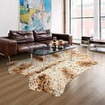 thumbnail image 2 of HOMORE Cowhide Rug, Cute Cow Print Rug for Living Room Faux Cow Hide Animal Print Carpet for Bedroom Office Table,5.2'x6.2',Yellow, 2 of 7