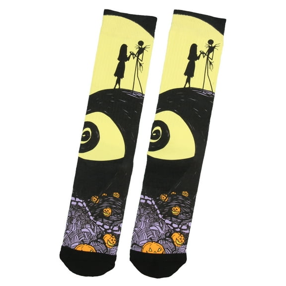 Nightmare Before Christmas Jack Skellington And Sally Adult Crew Socks 1 Pair