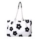thumbnail image 1 of Las mujeres imprimen los bolsos de las axilas Bolso de mano grande de la felpa del invierno (flor blanca) Likrtyny Para estrenar, 1 of 9