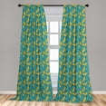 thumbnail image 4 of Ambesonne Butterfly Curtains, Comet Moth Animals Art, Pair of 28"x95", Dark Seafoam Pale Yellow, 4 of 4
