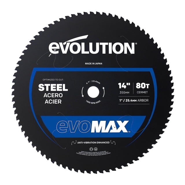 Cermet Blade Evolution EVOMAX14ST, 14 pulgadas, 80T, acero templado