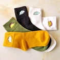 thumbnail image 3 of Monstrate 1 par de calcetines de algodón para mujer, bordado de tubo medio, transpirables, cómodos, informales, encantadores calcetines deportivos para Suministros térmicos tipo 5 Monstrate HA071734-05, 3 of 6