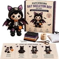 thumbnail image 2 of Patchwork Skeleton Witch DIY Sewing Kit Beginner-Friendly Doll Making Set with Gothic Cute Plush Halloween Craft Activity for Adults Teens Spooky Room Decor Gift, 2 of 5