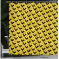 thumbnail image 4 of Ambesonne Rooster Shower Curtain, Silhouettes on Polka Dots, 69"Wx84"L, Yellow Charcoal Grey, 4 of 5