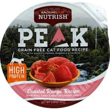 Rachael Ray Nutrish PEAK Grain Free Coastal Range Recipe with Real Tuna & Beef in Savory Sauce Natural Wet Cat Food, 2