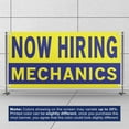 thumbnail image 3 of Now Hiring Mechanics 13 oz Heavy Duty Vinyl Banner Mechanic Jobs Available Help Wanted Sign for Business Advertising Indoor/Outdoor Single-Sided with Metal Grommets (1.5x5 ft, Ye & Bl), 3 of 6