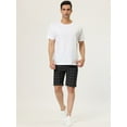 thumbnail image 3 of Pantalones cortos ajustados Lars Amadeus de verano cuadros Negro 40, 3 of 6