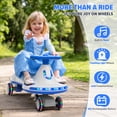 thumbnail image 4 of LUODIER 12V Electric Wiggle Car for Kids, Bluetooth Music & LED Lights Ride On Toy, Smooth Steering Drift Car for Toddlers Ages 3-8, Indoor Outdoor, 4 of 7