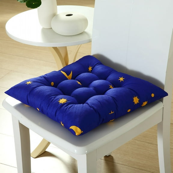 AYktou Seat Cushion-15.75x15.75x0.79in Thickened Chair Cushions with Cute Star Pattern,Breathable Soft Chair Pad with Ties,Office Students Cushion Dining Chair Cushion for Fours Seasons
