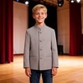 thumbnail image 5 of OGLCCG Boys Blazer Kids Casual Single Button Sport Coats Long Sleeve School Uniform Suit Jacket with Pockets Size 0-12, 5 of 7