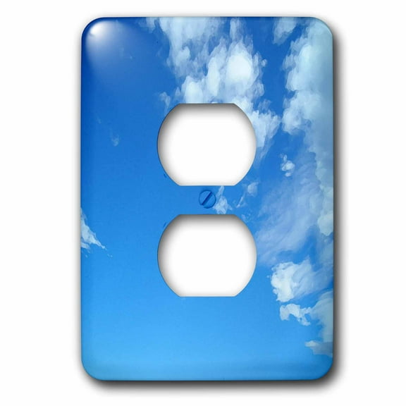 3dRose, Blue Sky and White Clouds, 2 plug outlet cover