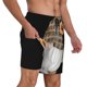 thumbnail image 2 of Fotbe Sunflower Gnomes 4 Traje de Baño para Hombre – Shorts de Natación de Secado Rápido con Forro y Bolsillos-3X-Large, 2 of 6