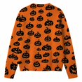 thumbnail image 5 of JIAYUE Women Halloween Cardigan Cozy Crew Neck Button Front Knit Sweater Long Sleeve Pumpkin Print Outerwear For Daily Relax Wear, 5 of 5