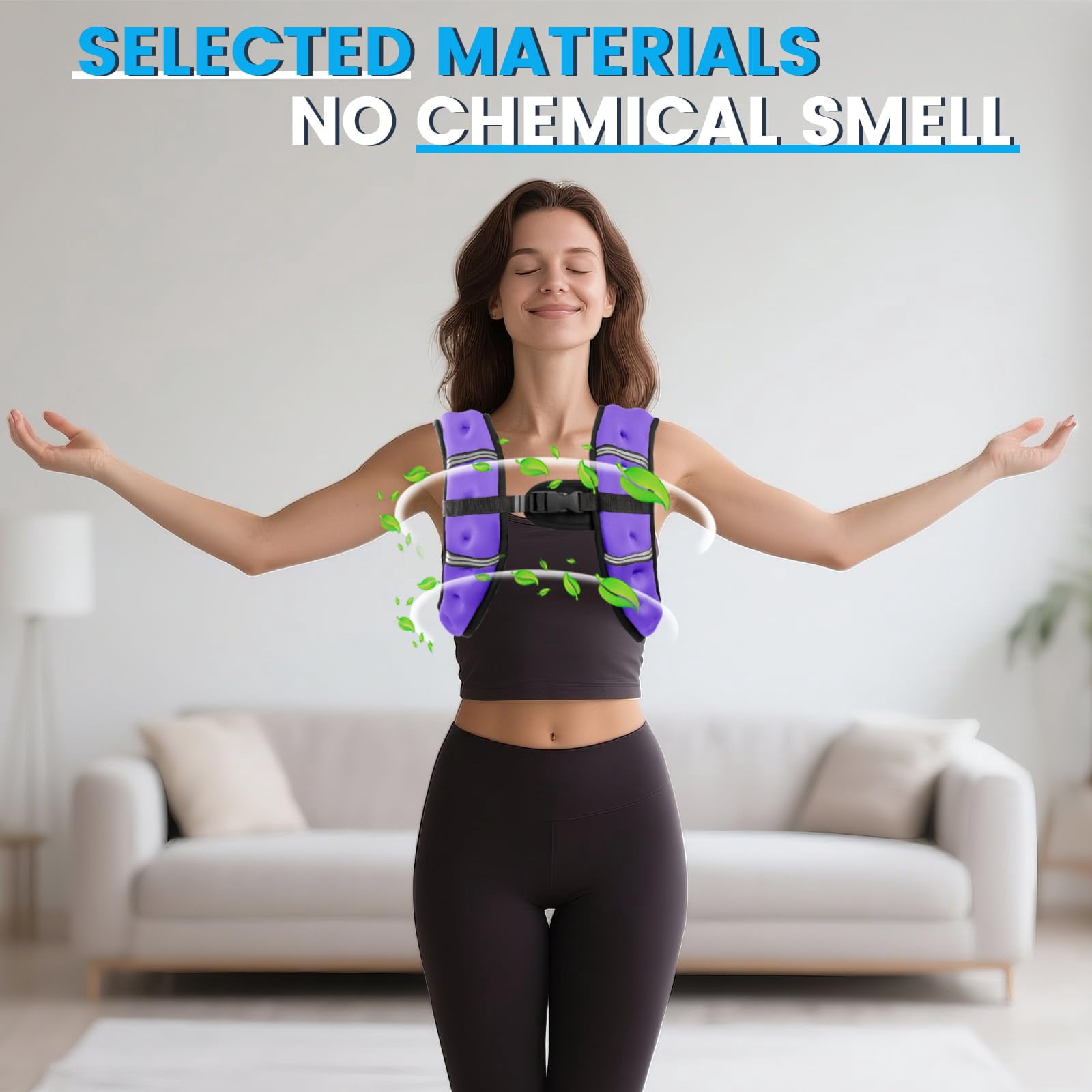 Purple 8LB Weighted Vest for Men and Women Workout Fitness