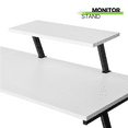 Magshion LShaped Corner Desk with Monitor Stand & Shelf, White, Gaming