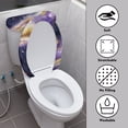 thumbnail image 4 of HELLHERO Purple-Gold Marble Texture Comfortable and Practical for Indoor Home Soft Toilet Seat Covers Adjustable Fits All Toilet Shapes Dust-Proof, 4 of 8