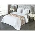 thumbnail image 3 of Springtime Bed Runner, Abstract Look Dandelion Silhouettes with Simple Octophus Sketches Print, Decorative Accent Bedding Scarf for Hotels Homes & Guest Rooms, King, Pale Taupe White, by Ambesonne, 3 of 3