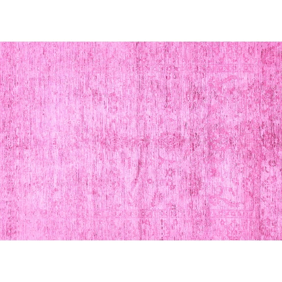 Ahgly Company Indoor Rectangle Oriental Pink Traditional Area Rugs, 8' x 10'