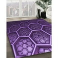 thumbnail image 3 of Ahgly Company Machine Washable Indoor Round Transitional Jasmine Purple Area Rugs, 8' Round, 3 of 7