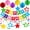 Rainbow, variant on Birthday Decorations, Happy Birthday Banner with Balls, Stars, Circle Dots, Happy Birthday Party Decorations for Women Men Boys Girls (Rainbow)